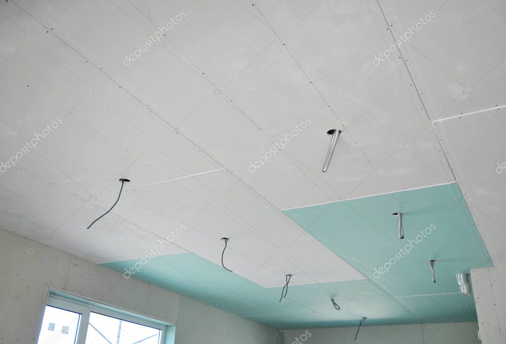 Structure de plafond BA13 prête à fermer